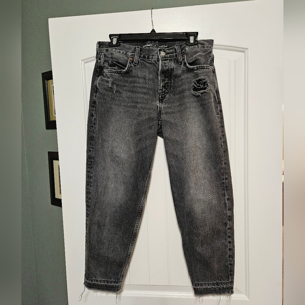 Old Navy High Rise Slouchy Taper Black Jeans